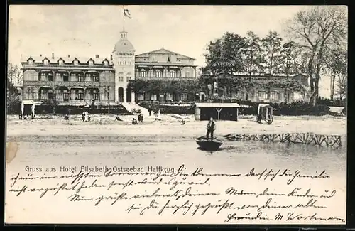 AK Haffkrug, Gruss aus dem Hotel Elisabeth