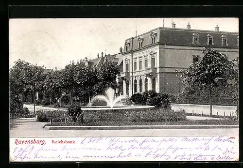 AK Ravensburg, Strassenpartie an der Reichsbank