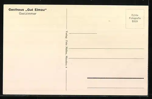 AK Elmau, Gasthaus Gut Elmau, Blick ins Gastzimmer