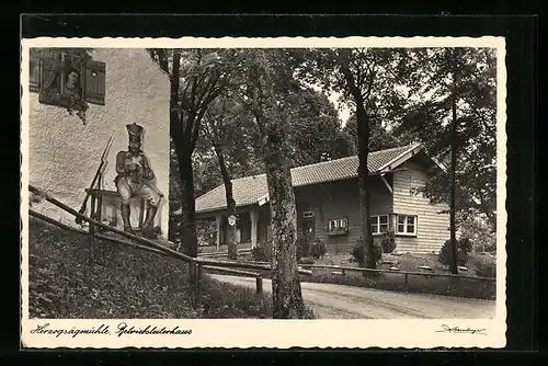 AK Herzogsägmühle, Ortspartie mit Betriebsleiterhaus