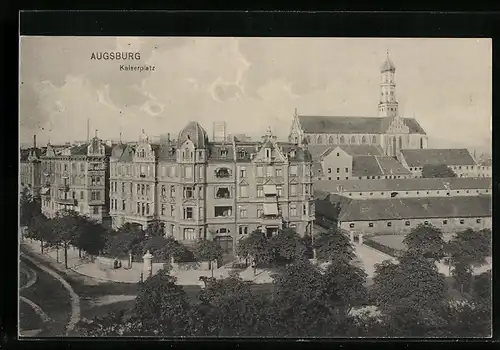 AK Augsburg, Gebäudepartie am Kaiserplatz