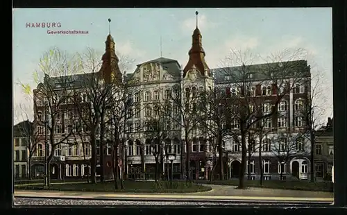 AK Hamburg-St.Georg, Gewerkschaftshaus mit Anlage