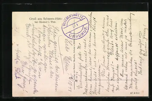 AK Ohrdruf, Ansicht mit Scherers Hütte