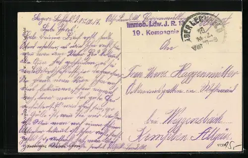 Künstler-AK Lager Lechfeld, Reserve & Landwehr-Übung, Abmarsch morgens, Im Gefecht mittags, Einmarsch abends