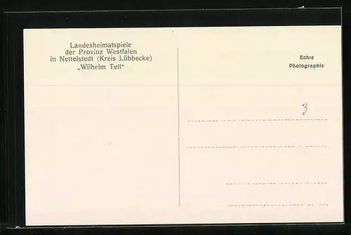AK Nettelstedt /Kreis Lübbecke, Landesheimatspiele der Provinz Westfalen, Wilhelm Tell
