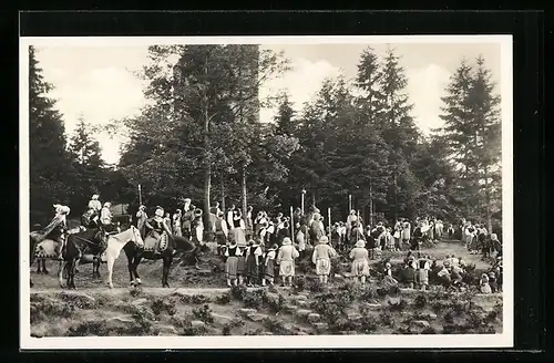 AK Nettelstedt, Landesheimatspiele - Szene aus Wilhelm Tell mit Volksauflauf