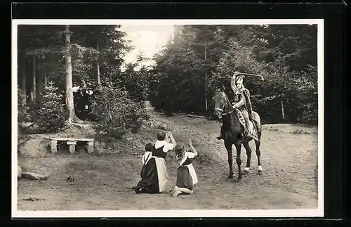 AK Nettelstedt, Landesheimatspiele - Szene aus Wilhelm Tell mit flehender Familie