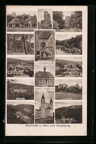 AK Gernrode /Harz, Lauenburg, Victorshöhe, Sternhaus, Der Heilige Teich, St. Cyriaki