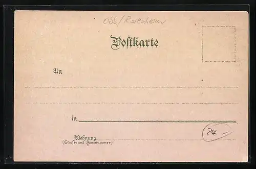 Lithographie Rosenheim, Loretto-Kapelle, Mittertor, Bahnhofstrasse