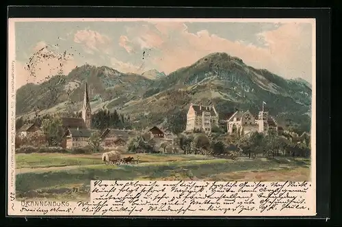 Künstler-AK Edward Theodore Compton: Brannenburg, Ortspartie