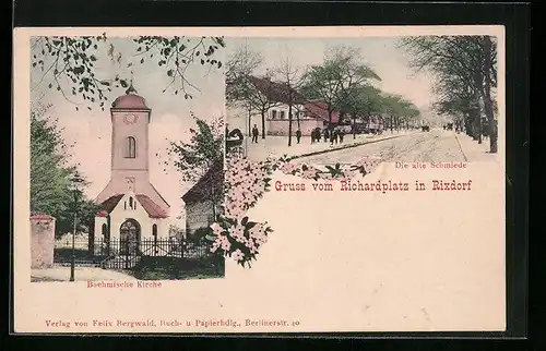 AK Rixdorf, Böhmische Kirche am Richardplatz, Die alte Schmiede