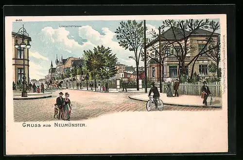 Lithographie Neumünster, Blick auf die Luisenstrasse