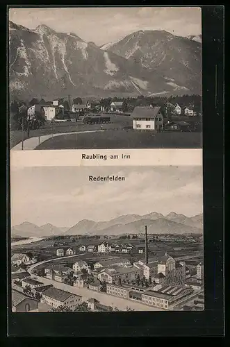 AK Raubling, Papierfabrik Redenfelden, Ortsansicht