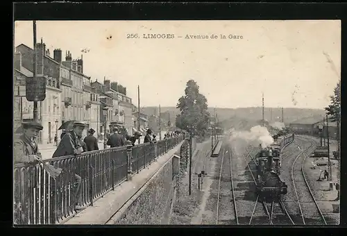 AK Limoges, Avenue de la Gare, Bahnhof