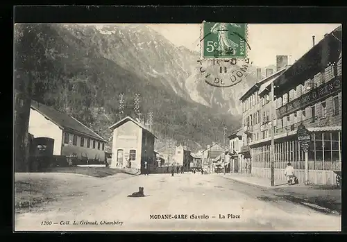 AK Modane-Gare, La Place, Bahnhof