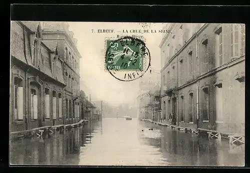 AK Elbeuf, La Crue de la Seine, Rue du Hàvre, Hochwasser