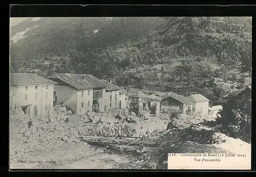 AK Bozel, Catastrophe 16 Juillet 1904, vue d`ensemble