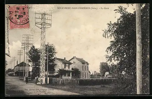 AK Soleymieu-Sablonniéres, La Gare, Bahnhof