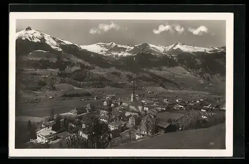 AK Hofgastein, Totalansicht, Schnee auf den Bergspitzen