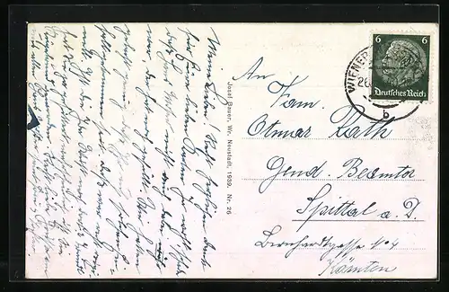 AK Wiener Neustadt, Strasse an der Kriegsschule