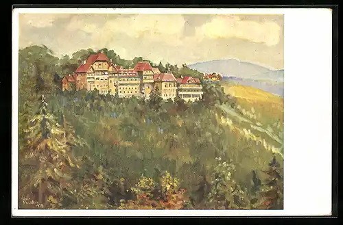 Künstler-AK Edlitz-Grimmenstein, Heilanstalt Grimmenstein