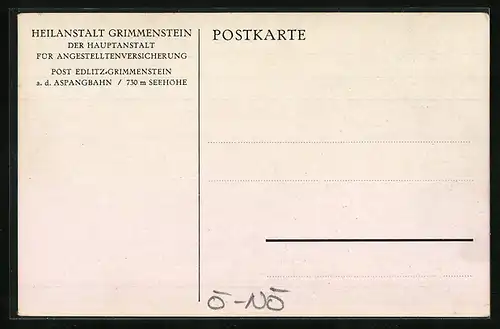 Künstler-AK Edlitz-Grimmenstein, Heilanstalt Grimmenstein