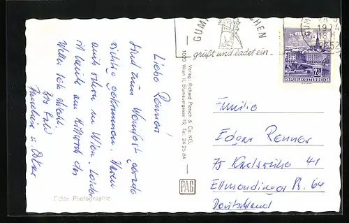 AK Gumpoldskirchen, Schrannenplatz mit Brunnen