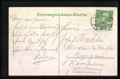 AK Maria Absam, Ortsansicht mit Bettelwurfspitzen