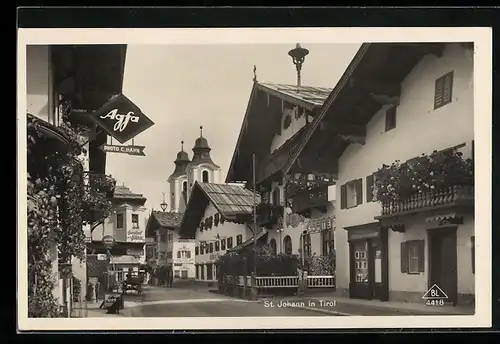 AK St. Johann, Gasthof zum Bären, Strassenpartie