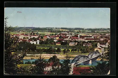 AK Wels, Totalansicht der Stadt