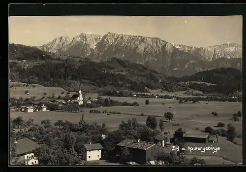 AK Erl, Ortsansicht mit Kaisergebirge