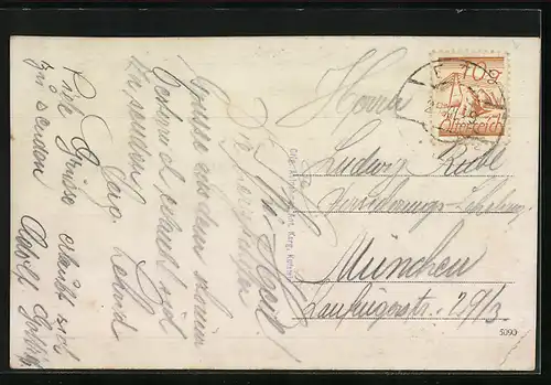 AK Erl, Ortsansicht mit Kaisergebirge