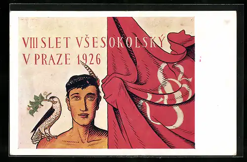 Künstler-AK VIII. Slet Vsesokolsky v Praze 1926