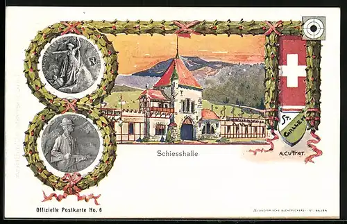 AK St. Gallen, Eidgenössisches Schützenfest, Schiesshalle, Münzen