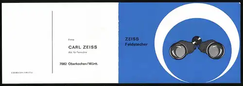 Klapp-AK Oberkochen /Württ., Zeiss Feldstecher, Garantiekarte