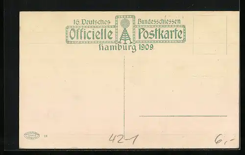 AK Hamburg, 16. Deutsches Bundesschiessen, Festzug, Schützenfest