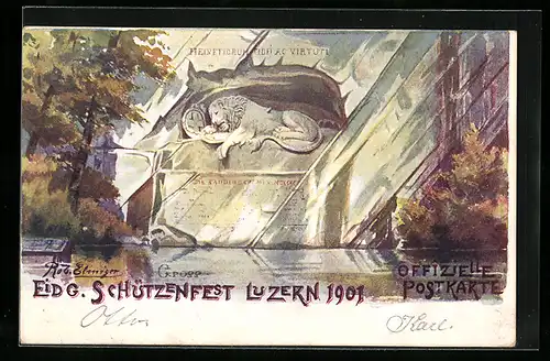 Lithographie Luzern, Eidg. Schützenfest 1901