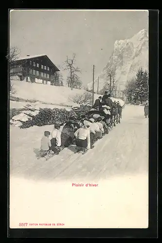 AK Plaisir d`hiver, Schlitten-Zug