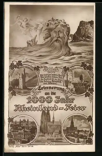 Künstler-AK Speyer, 1000 Jahr Rheinland-Feier 1925, Blick zum Dom, Ansicht von Worms