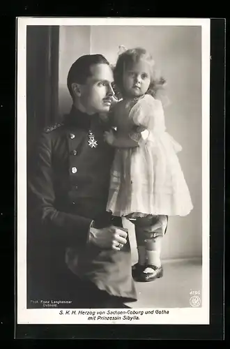 AK SKH Herzog von Sachsen-Coburg-Gotha mit Prinzessin Sibylla