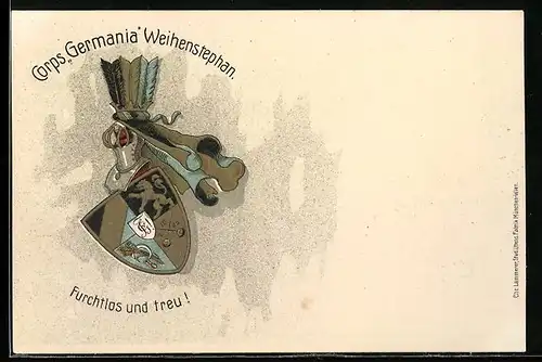 AK Weihenstephan, Studentenwappen der Corps Germania, Furchtlos und treu