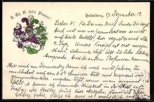 AK Heidelberg, A. Th. V. sei`s Panier!, Studentenwappen