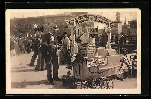 AK Berliner Typen, Der Berliner Würstelmax im Lustgarten