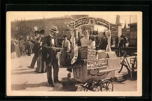 AK Berliner Typen, Der Berliner Würstelmax im Lustgarten