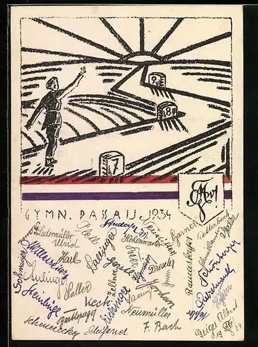 AK Passau, Gymnasium 1934, Studentenwappen