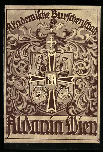 Künstler-AK Wien, Studentenwappen der Akademischen Burschenschaft Aldania