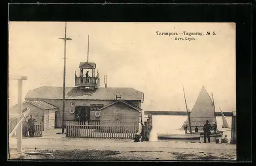 AK Taganrog, Blick auf das Gebäude des Yacht-Clubs