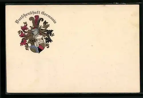 AK Studentenwappen der Burschenschaft Germania