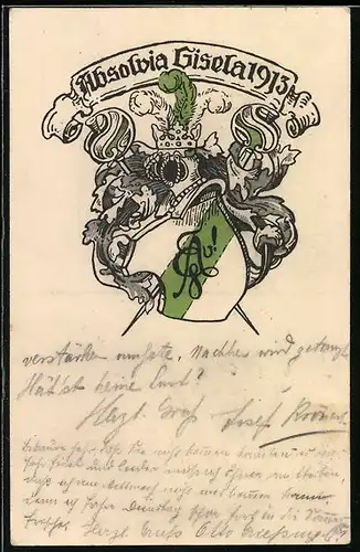 AK Absolvia Gisela 1913, Studentenwappen