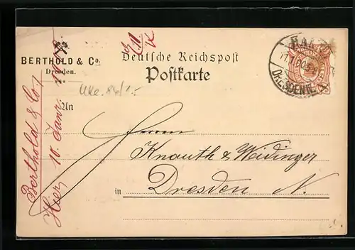 AK Dresden, Berthold & Co., Private Stadtpost